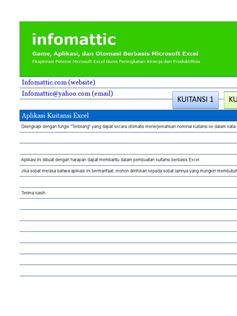 Format Kwitansi Kosong Excel