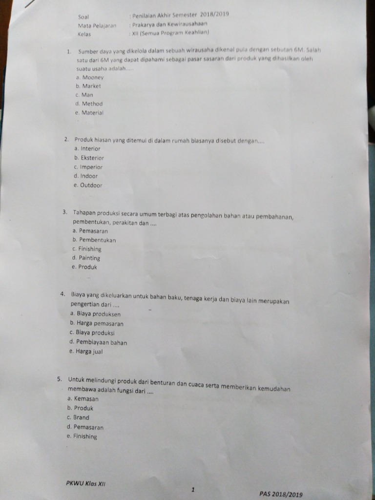 Sasaran Dari Produk Yang Dihasilkan Oleh Suatu Usaha Disebut Dengan