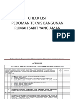 Check List Pedoman Teknis Bangunan Rs Yg Aman-Ada PMK Yg Baru