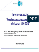 Principales Resultados de Pobreza 2003 2015 Cifra