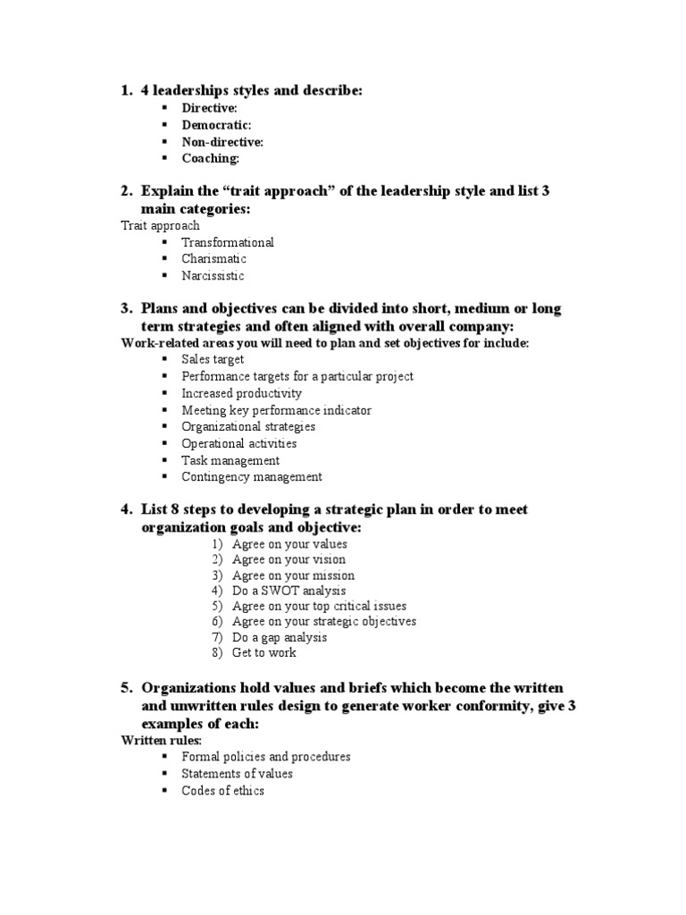 Test Tomorrow | PDF | Goal | Leadership