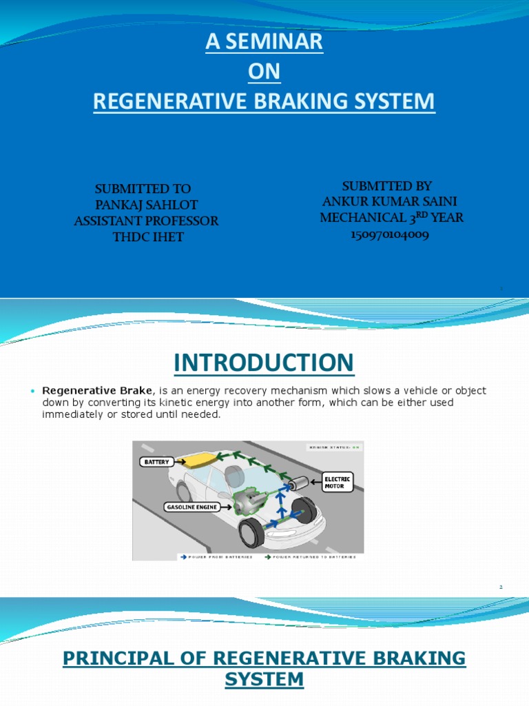 Regenrative Braking System1 | PDF | Brake | Hybrid Vehicle