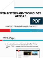 Web Systems and Technology Week # 1: University of Gujrat Sialkot Campus PPP