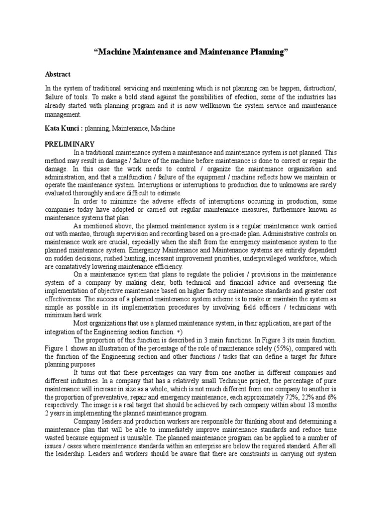 Planned Machine Maintenance Strategies | PDF | Business