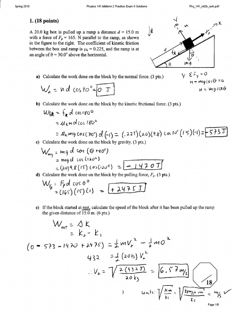 Physics 141 Midterm 2 Solutions | PDF