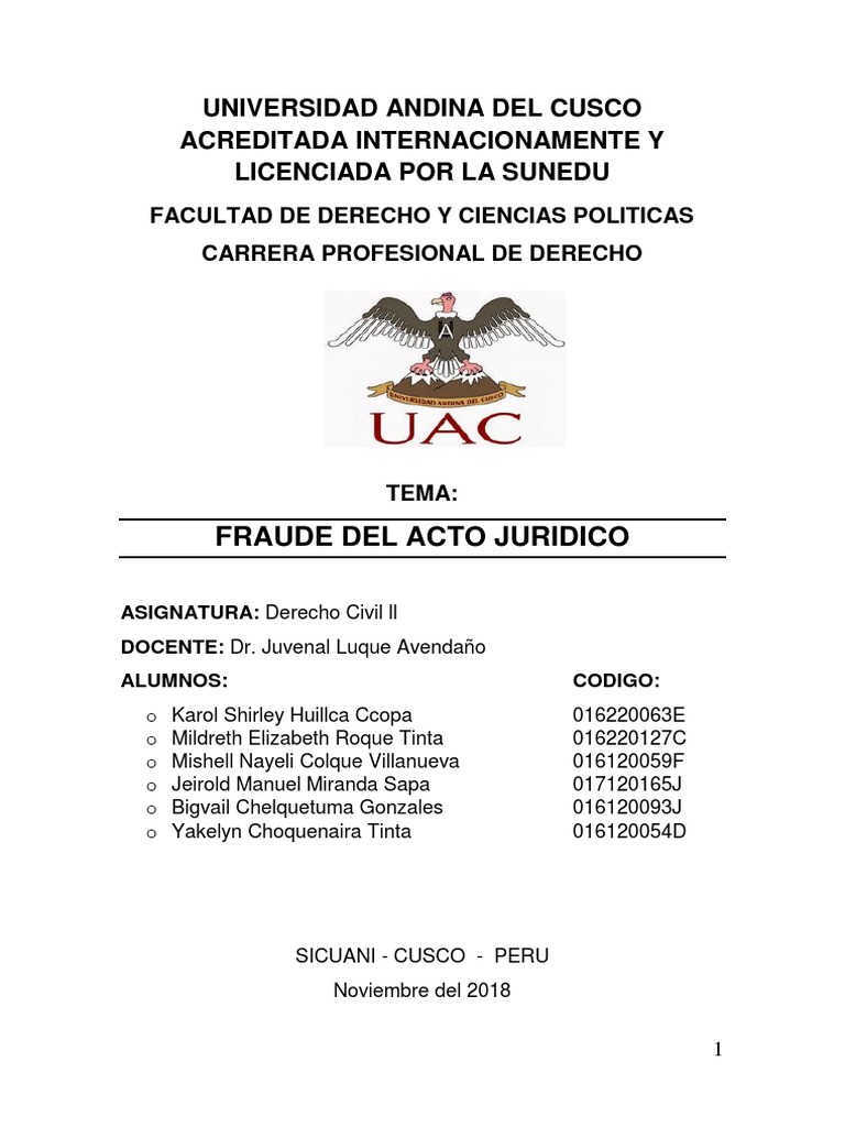 Fraude del Acto Jurídico: Análisis y Clases | PDF | Bienes (Ley) | Pagos
