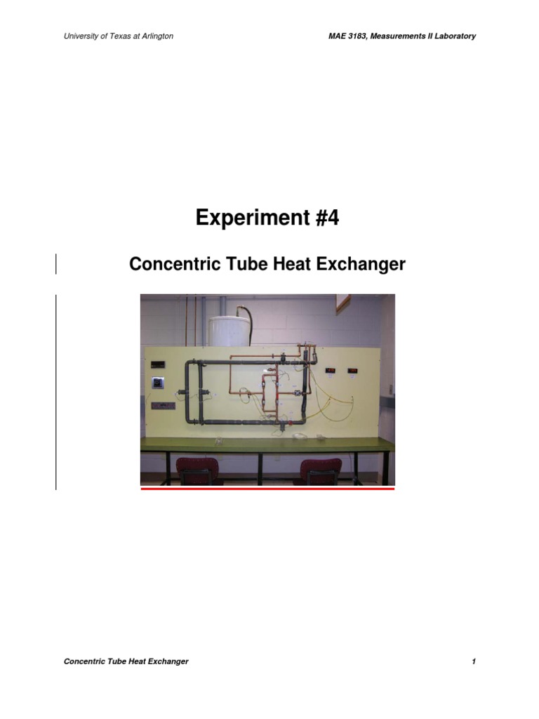 Experiment 4 Concentric Tube Heat Exchanger PDF Heat Transfer Heat Exchanger