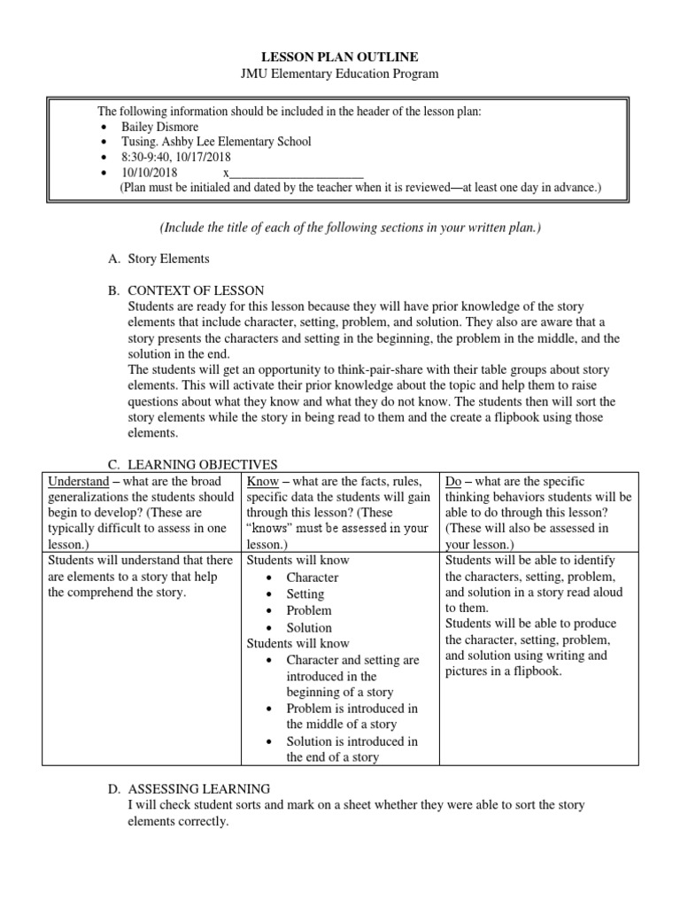Story Elements Comprehension Lesson | PDF | Reading Comprehension ...