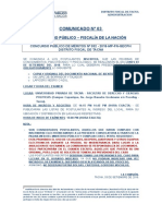 Comunicado #03: Ministerio Público - Fiscalía de La Nación