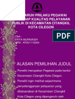 Pengaruh Prilaku Pegawai Terhadap Kualitas Pelayanan Publik Di Kecamatan Citangkil Kota Cilegon