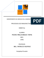 Pedro Maldonado Tapia: Procesos de Manufactura Ii