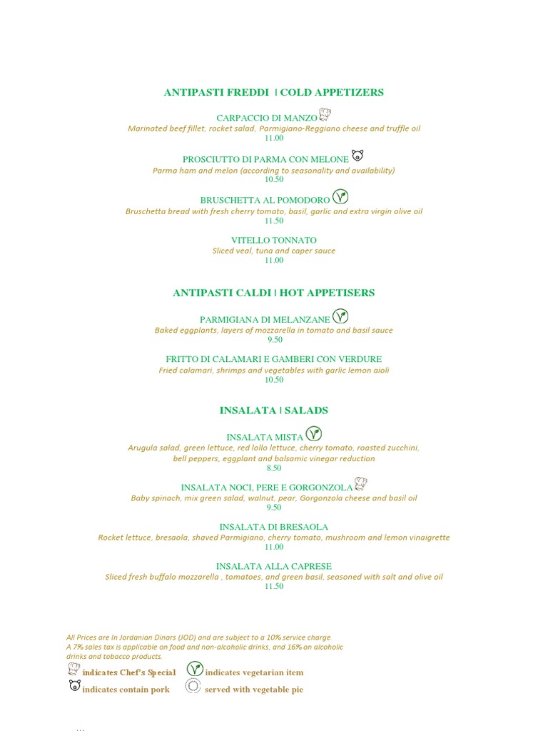 Bacchus Food Menu PDF | PDF | Salad | Pasta