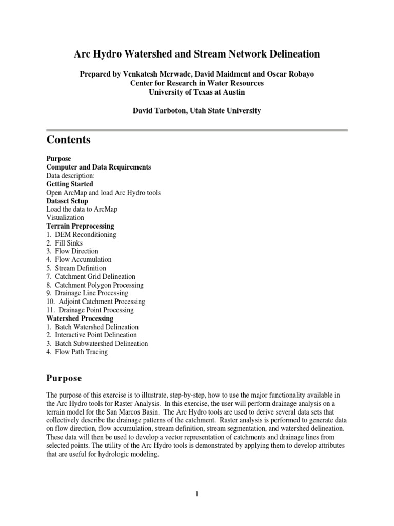 Arc Hydro Watershed Delineation Guide | PDF | Drainage Basin | Arc Gis