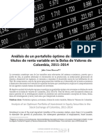 Análisis de Un Portafolio Óptimo de Inversión en Títulos de Renta Variable en La Bolsa de Valores de Colombia, 2011-2014