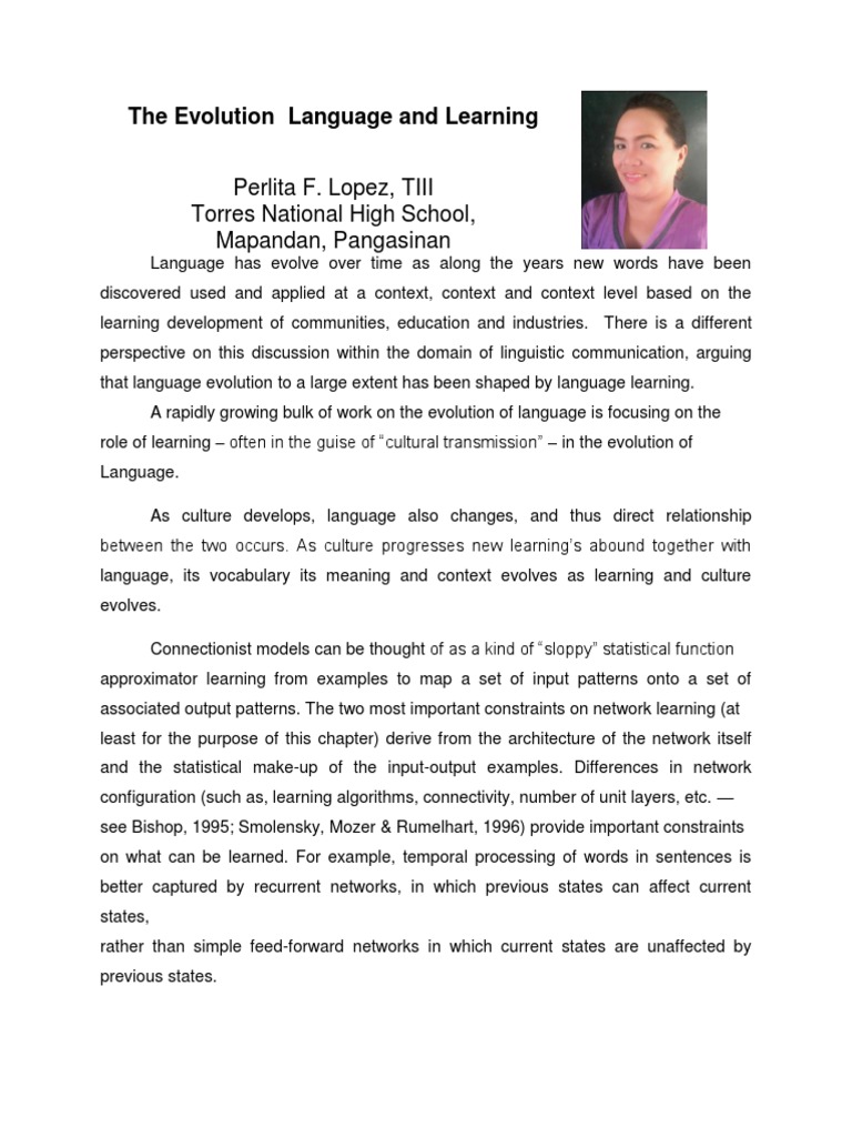 Language Evolution and Learning Insights | PDF
