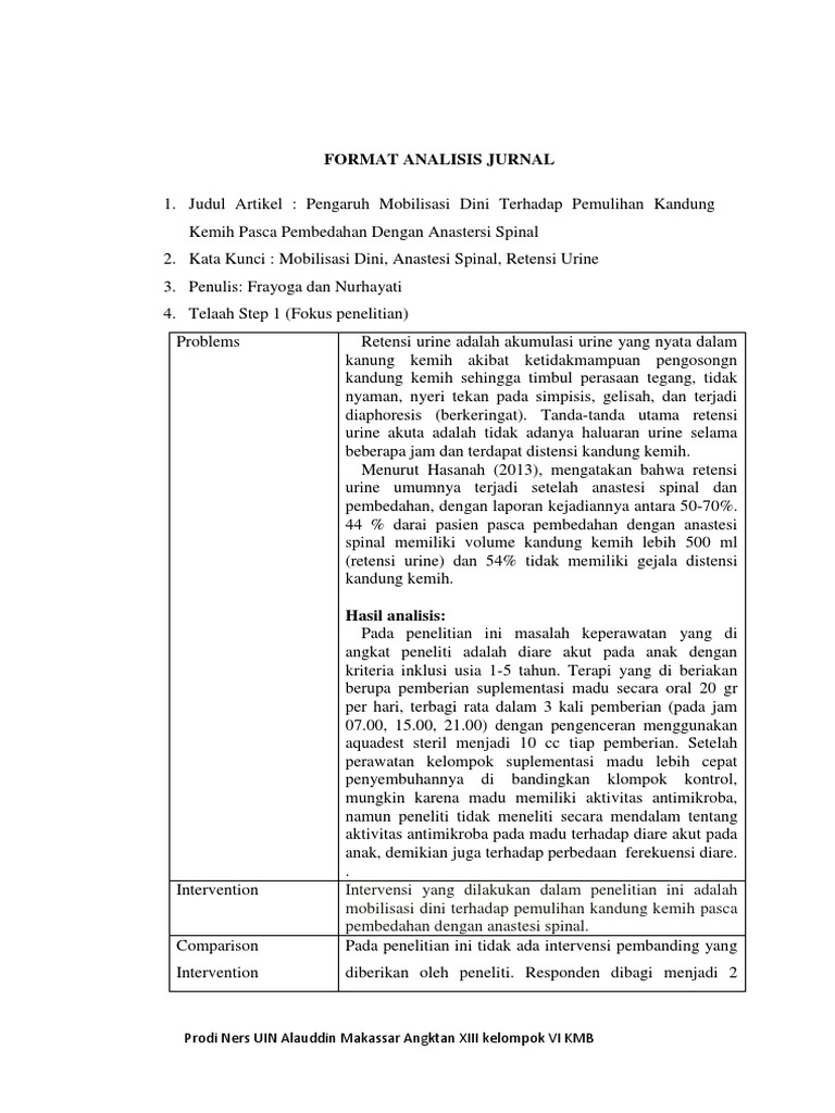 Format Analisis Jurnal Urologi 1