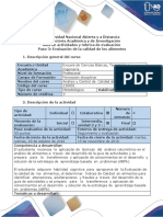 Guía Actividades y Rúbrica de Evaluación. Paso 3 - Evaluación de La Calidad de Los Alimentos