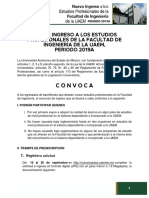 Requisitos Ingreso Facultad Ingeniería UAEM