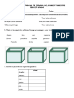 Segunda Evaluación Parcial de Español Del Primer Trimestre