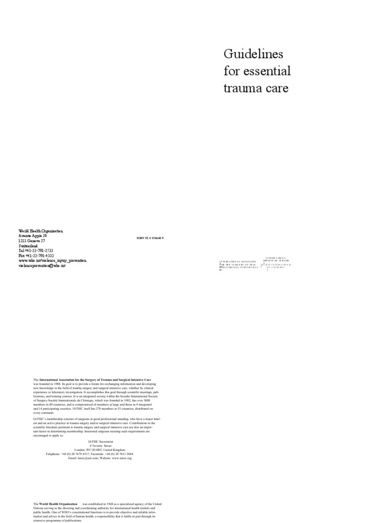 Medical Care in Emergency 1 | PDF | Major Trauma | Emergency Medical ...