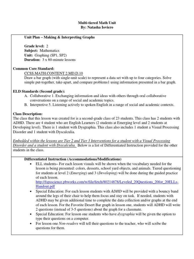 Grade 2 Graphing Unit Plan | PDF | Chart | Educational Assessment