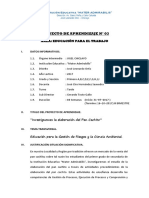 PROYECTO DE APRENDIZAJE #03 - Investiguemos La Elaboración Del Pan Cachito