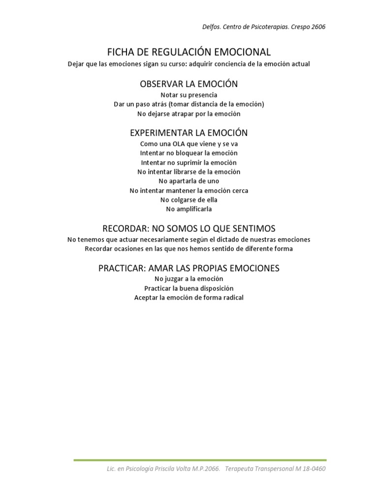 Regulación de la Curva Emocional | PDF | Las emociones | Sicología