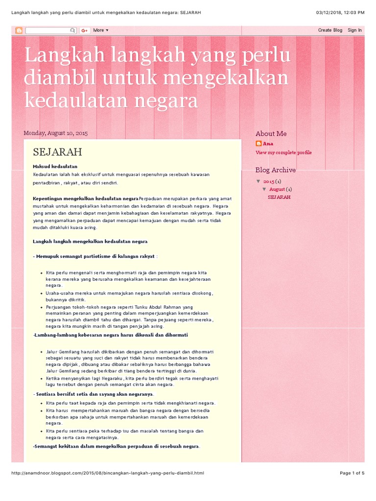 Langkah Langkah Yang Perlu Diambil Untuk Mengekalkan Kedaulatan Negara Sejarah