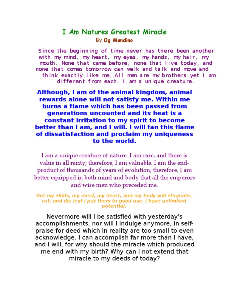 I Am Natures Greatest Miracle