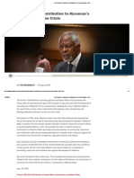 Kofi Annan's Contribution to Myanmar's Pressing Rakhine Crisis