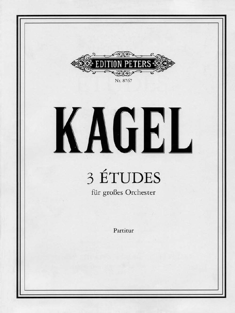 Mauricio Kagel 3 Etudes For Orchestra PDF PDF