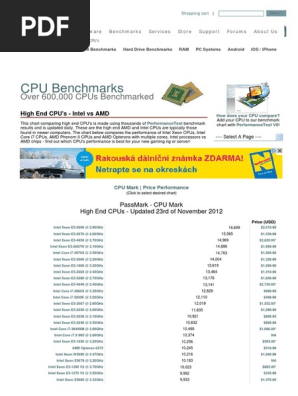 Cpu Bench Mark Pdf Advanced Micro Devices Central Processing Unit