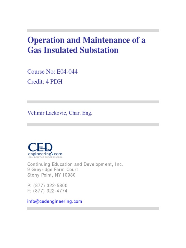 GIS Substation Operation and Maintenance | PDF | Electrical Substation ...