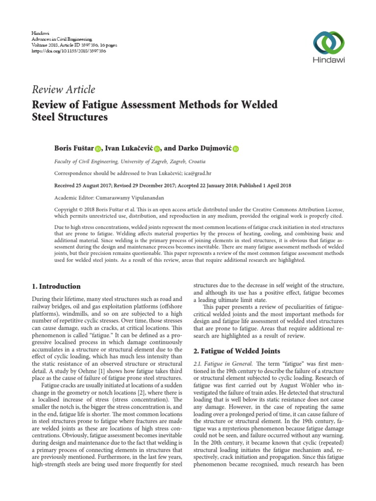 Review Article: Review of Fatigue Assessment Methods For Welded Steel ...