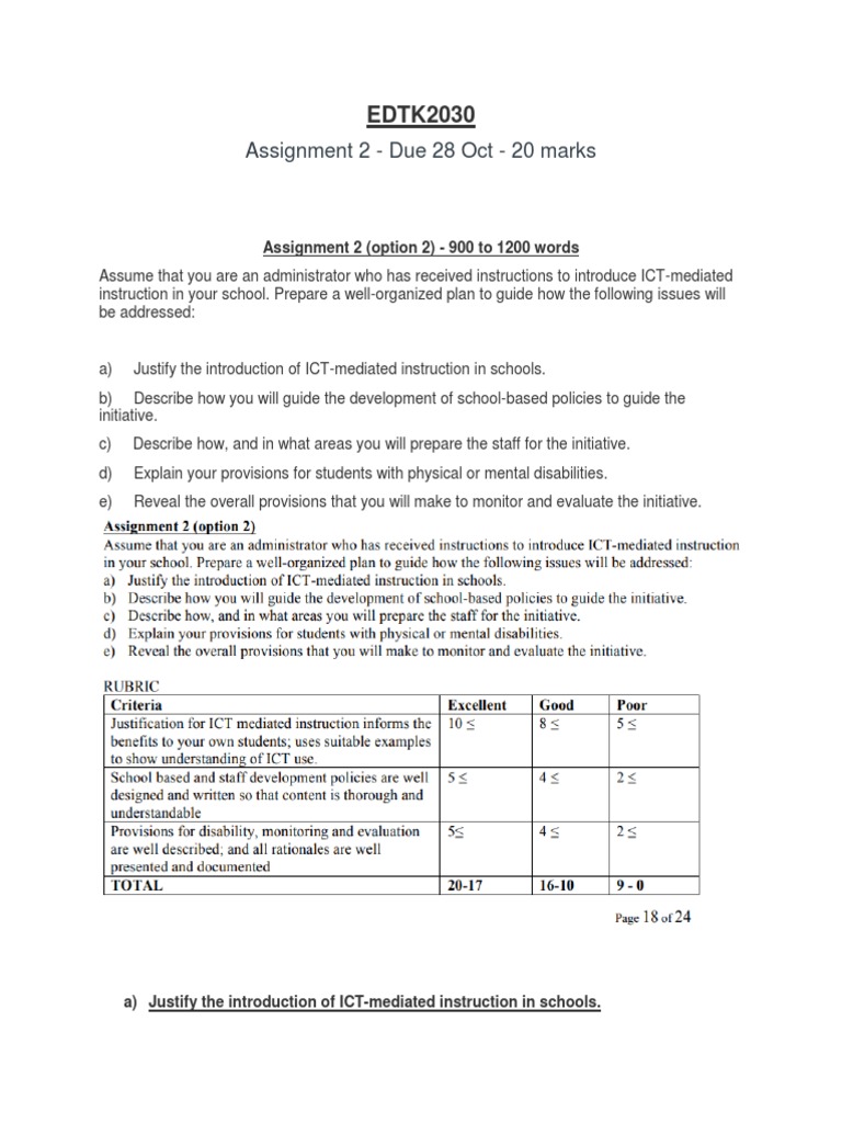 Edtk2030 Assignment 2 20 | PDF | Educational Technology | Learning ...