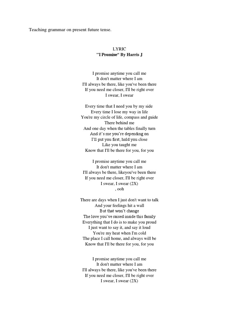 Lagu Harris J I Promise Lirik