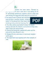 Procedure:: of Cow's ML of Saturated Ammonium and Was Filtered Fat