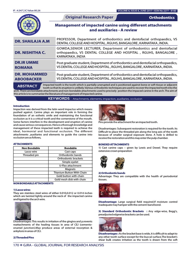 Original Research Paper Orthodontics PDF Orthodontics Dentistry