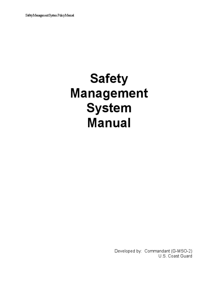 Safety Management System Manual | PDF | Sea Captain | Safety