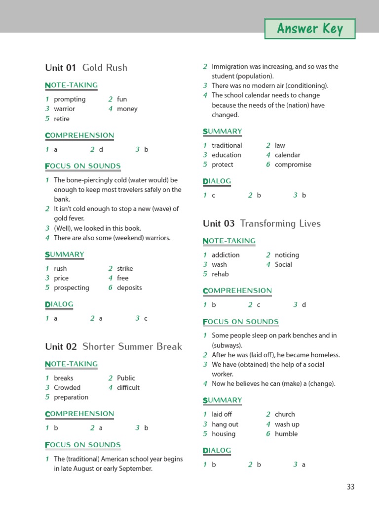 Listening To The News 2 - Answer Key | PDF | Nature