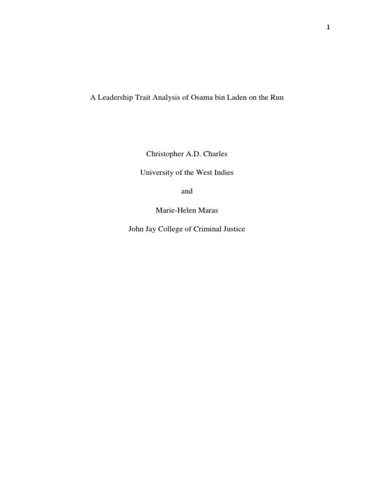 a-leadership-trait-analysis-of-osama-bin-pdf-pdf-al-qaeda-world