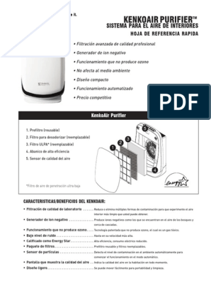 Kenko Air Purifier de Nikken | PDF | Filtración | Contaminación