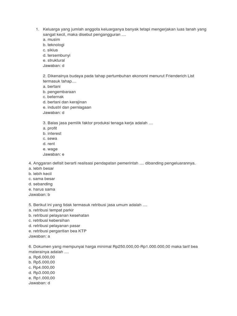Download Contoh Soal Uas Ekonomi Kelas Xi 22 Images