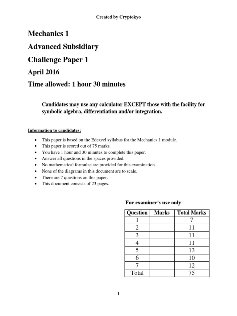 Coefficient of Friction in Mechanics Exam | PDF | Tension (Physics) | Force
