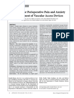 Massage For Perioperative Pain and Anxiety in Placement of Vascular Access Devices