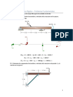 Problemas Fundamentales Sobre Equilibrio en Cuerpos Rígidos (Reacciones) PDF