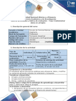 Guía de actividades y Rubrica de evaluación - Fase 3 Administrar datos en arreglos.docx