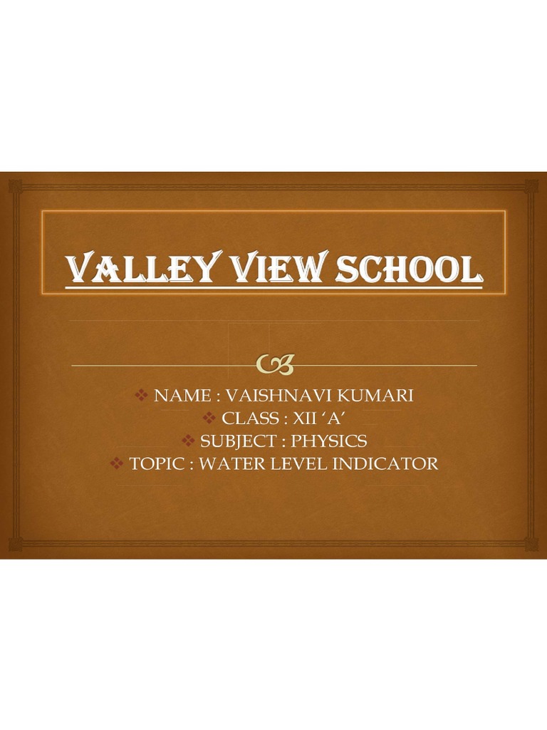 Water Level Indicator Project Class 12 CbSE PDF