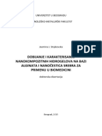 Dobijanje I Karakterisanje Nanokompozitnih Hidrogelova Na Bazi Alginata I Nanočestica Srebra Za Primenu U Biomedicini