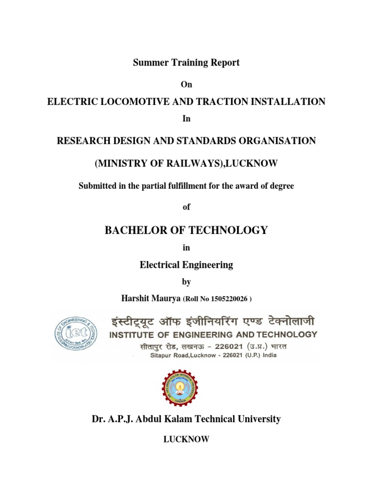 Electric Locomotive Training Report | PDF | Electrical Engineering ...